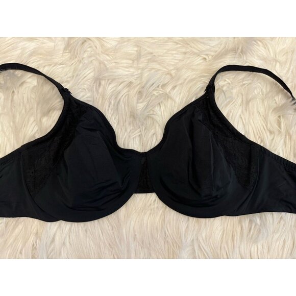 Olga Size 38C Black Cloud 9 Minimizer Bra Underwire Lace Trim G18961A - Picture 3 of 7